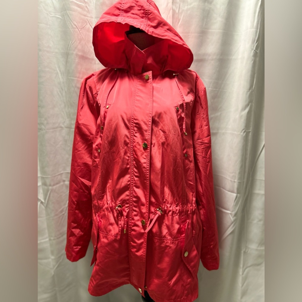 Women's Charter Club Weather Proof Hooded Wind Breaker  Long Sleeve Jacket Sz 3X